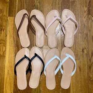 FOUR Pairs of Charlotte Russe flip flops!
